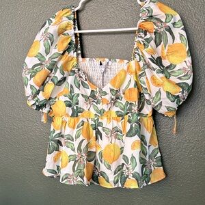 Lemon Puff Sleeve Top